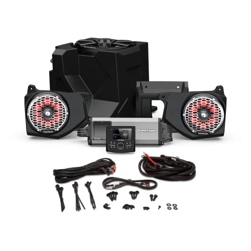Rockford Fosgate RNGR18-STG5 Audio Kit: PMX-3 Receiver, 1500-Watt Amp, M2 Series Color Optix Multicolor LED Lighted Front Speakers & Subwoofer for Select Polaris Ranger Models (2018-2022) Rockford Fosgate RNGR18-STG5 Audio Kit: PMX-3 Receiver, 1500-Watt Amp, M2 Series Color Optix Multicolor LED Lighted Front Speakers & Subwoofer for Select Polaris Ranger Models (2018-2022)